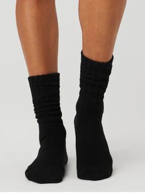 Alo Yoga Unisex Scrunch Sock – Black – Size Small – NWT
